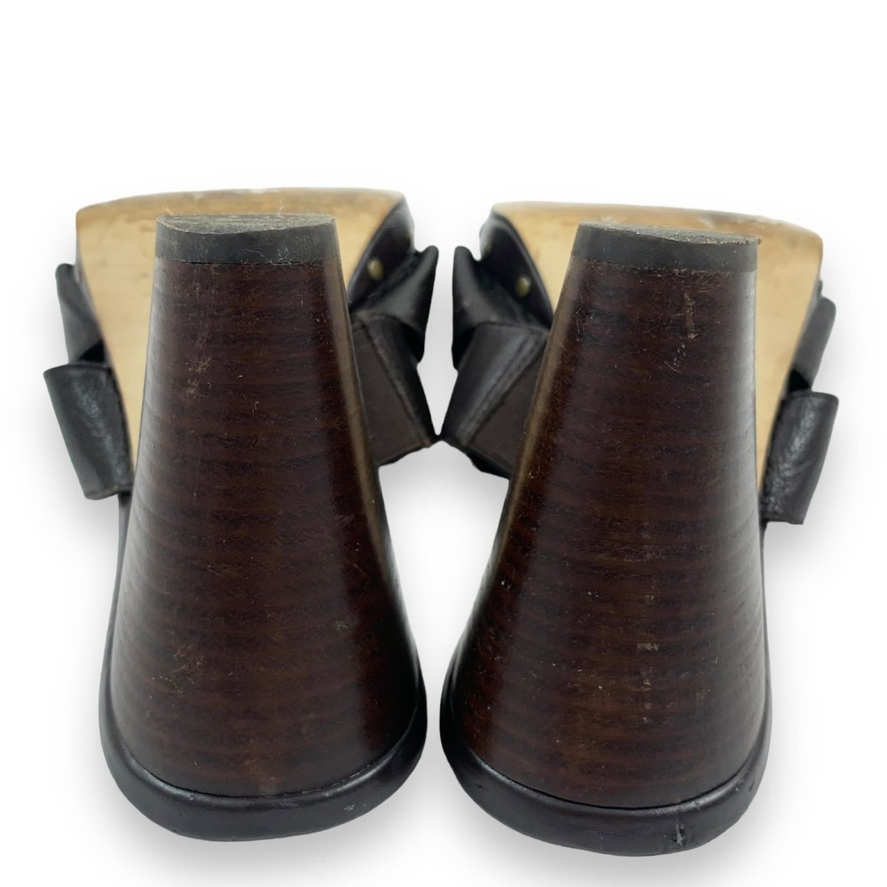 Vintage LIZ CLAIBORNE leather studded platform mules - Picture 8 of 12